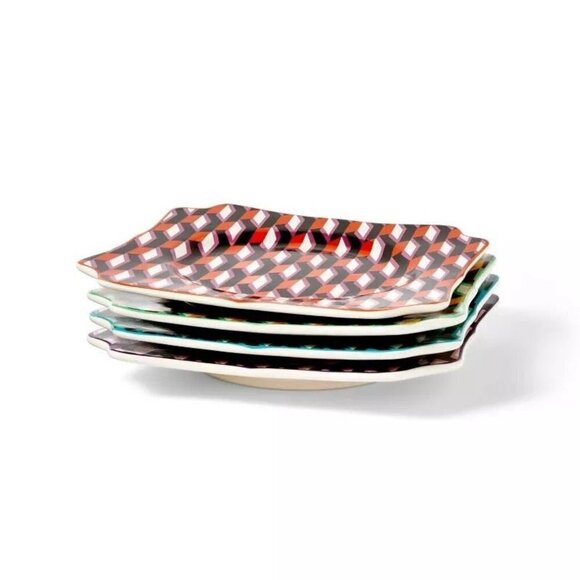 DVF‎ for Target Arrow Geo 4pc Dessert Plate Set- Diane Von Furstenberg - Picture 3 of 7